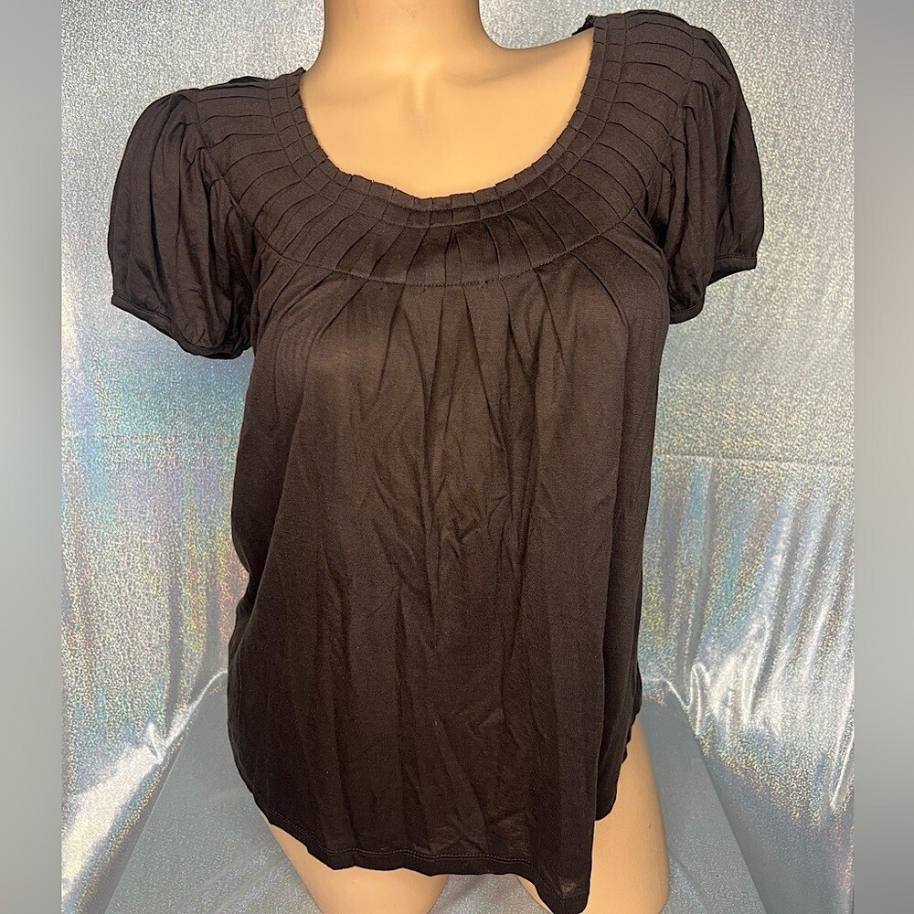 Michael Kors top brown Rutched swoop neck luxe classy luxury classic timeless